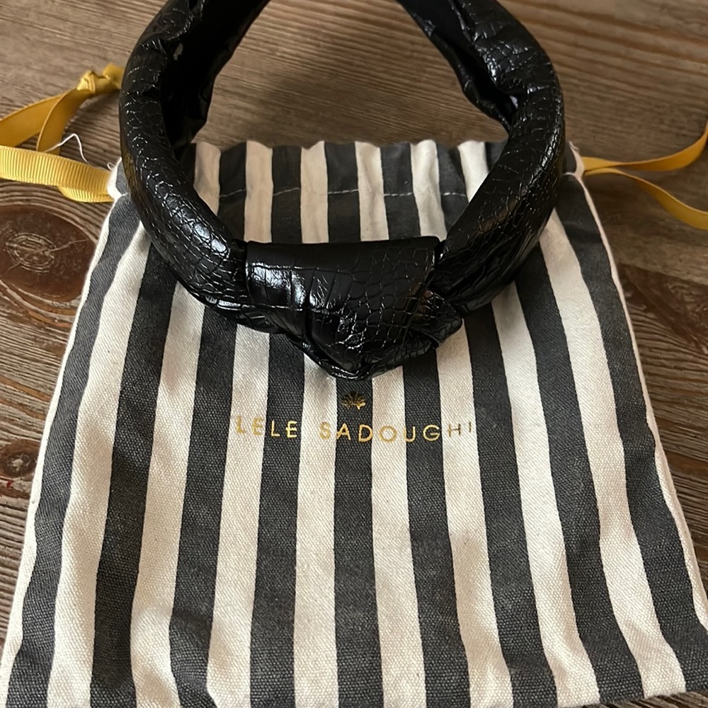 Lele Sadoughi Snake Print Headband Leather